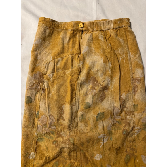 Vintage Terracotta Graphic Linen Blend Matching Set U Neck Pockets Skirt Size 4 - Picture 5 of 10